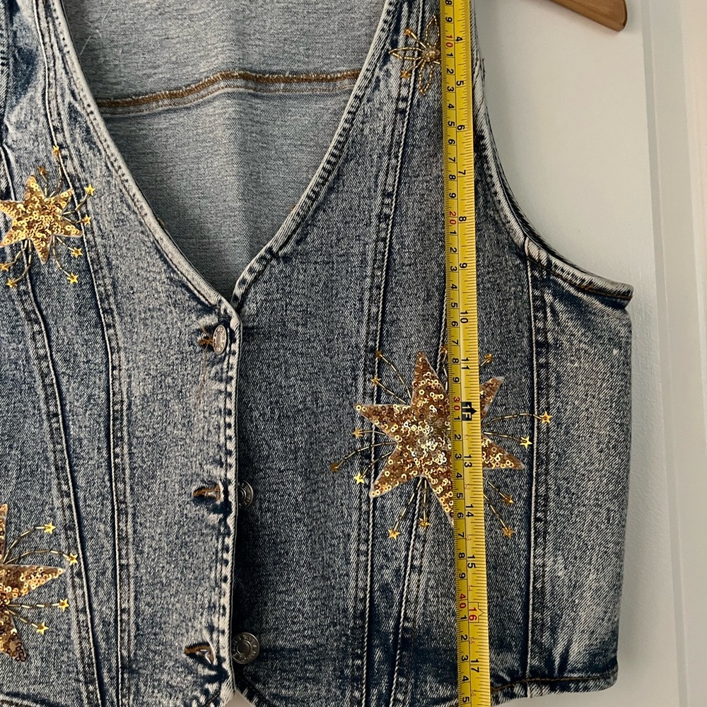 Women's Star Embellished Denim Vest